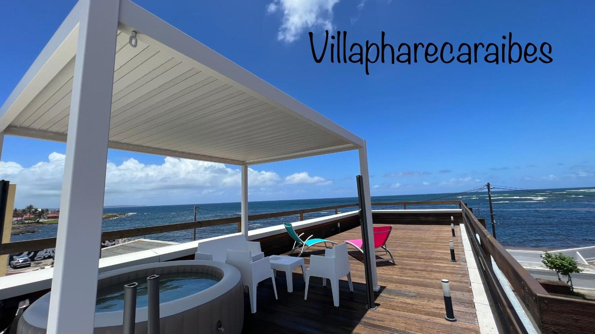 Villa Phare Caraibes Guadeloupe - Rooftop Jacuzzi & Ocean View لو مول المظهر الخارجي الصورة